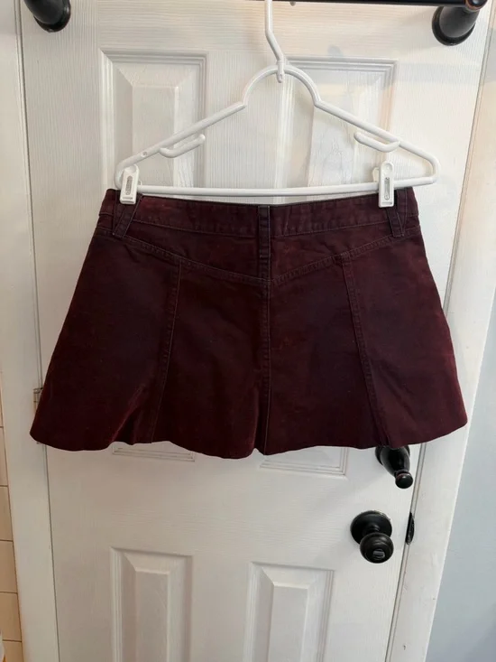 Wild Fable Burgundy Brushed Denim Mini Skirt - Picture 4 of 4